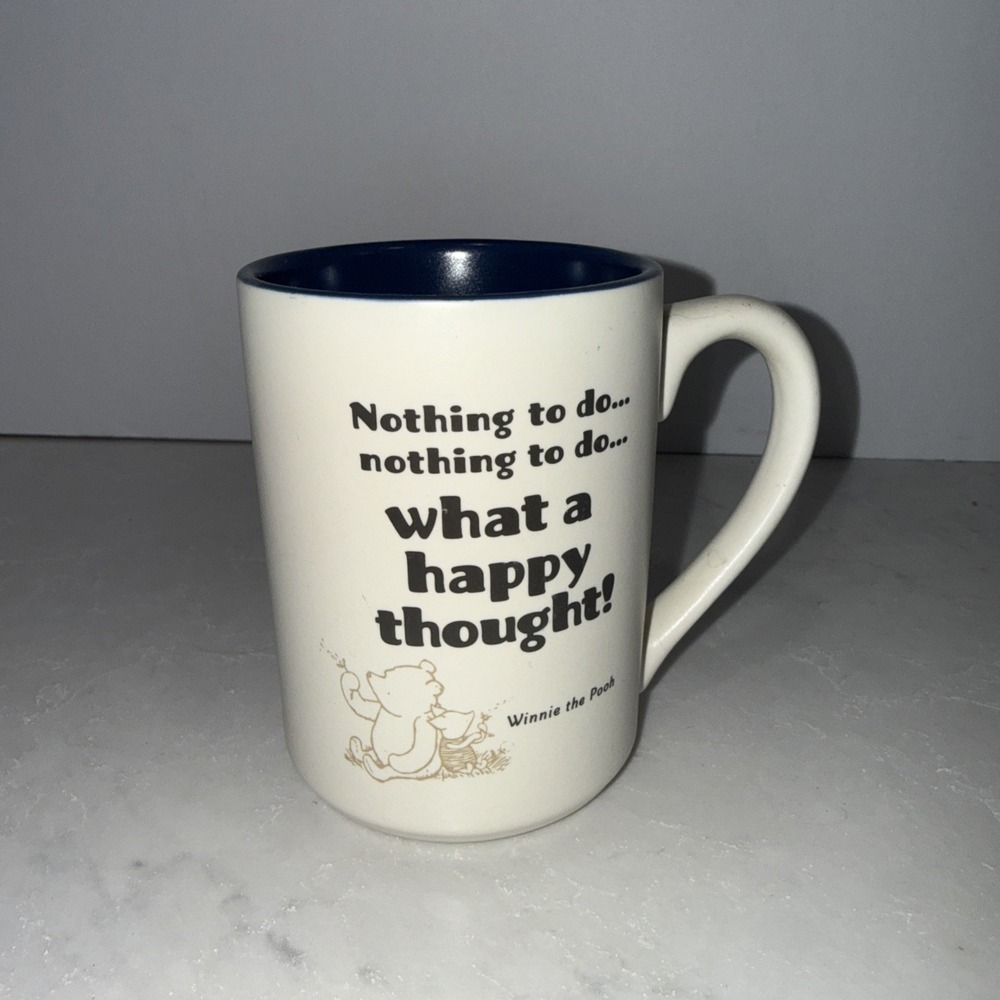 Hallmark Disney Winnie the Pooh Quote Mug Blue Interior Oversized 4.5"